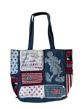 Disney Parks Patchwork Patriotic Tote Bag - (Red, White & Blue)